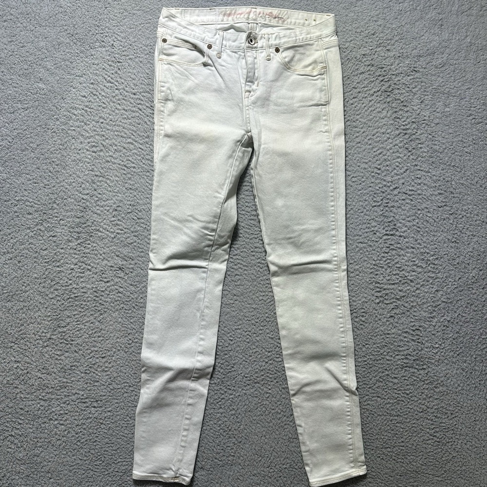 Madewell Low Rise Rail Straight 27x‎ 32 White Denim